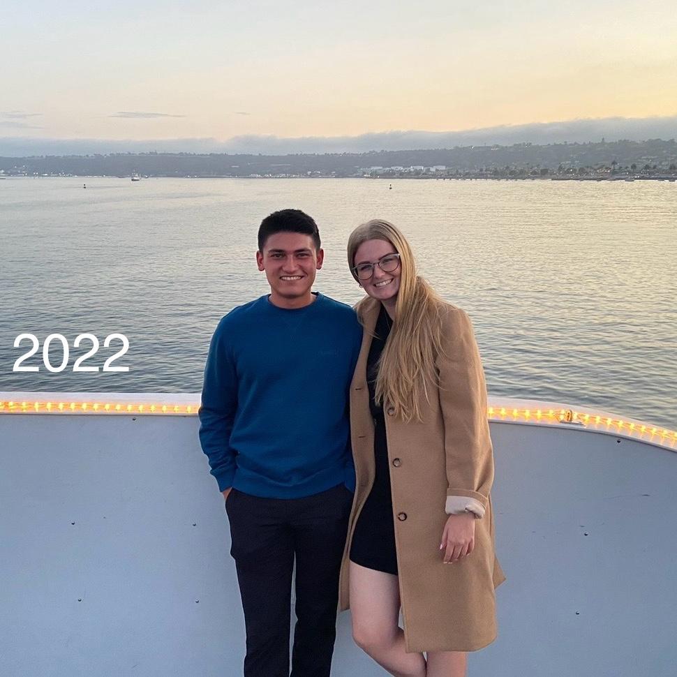 Celebrating our 5 year anniversary on a dinner cruise through the San Diego harbor.