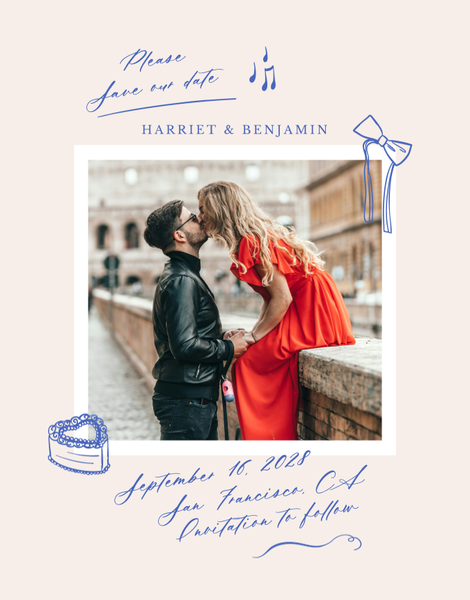 Josette Portrait | Cornflower Blue | Zola Save The Dates