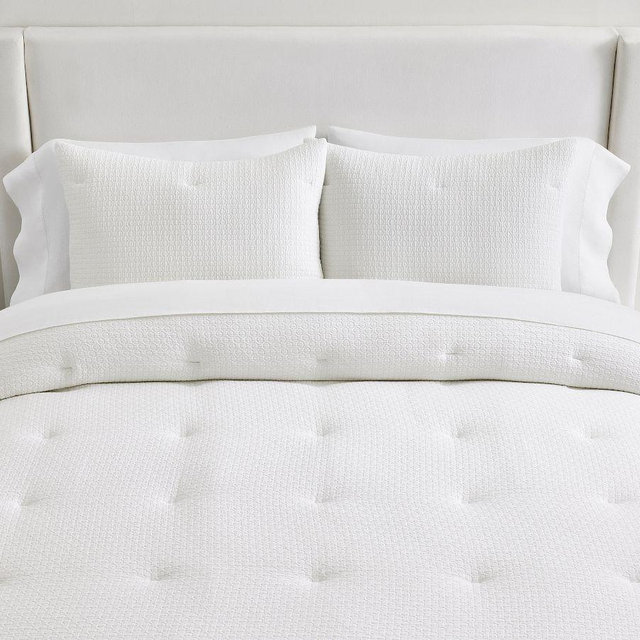 Jax Textured Comforter, White, Full/Queen