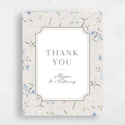 Light Greige, Grey Wedding Thank You - Vasara Portrait