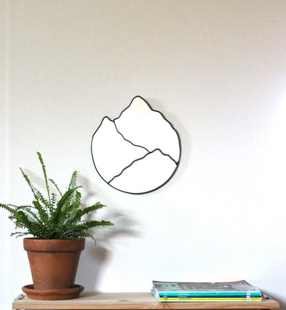 Mountain Mirror Handmade Mountain Range Wall Mirror Organic Mtn Cascades Blue Ridge Great Smoky Mountains Appalachian Smokies