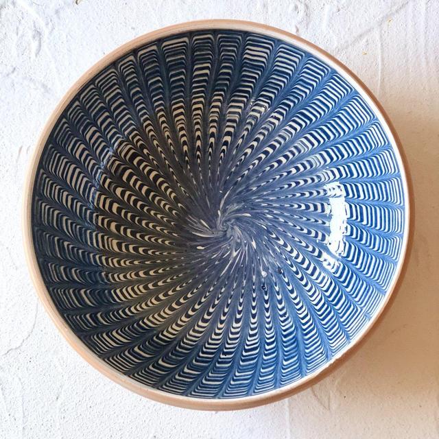 Peacock Deep Serving Bowl - Cornflower