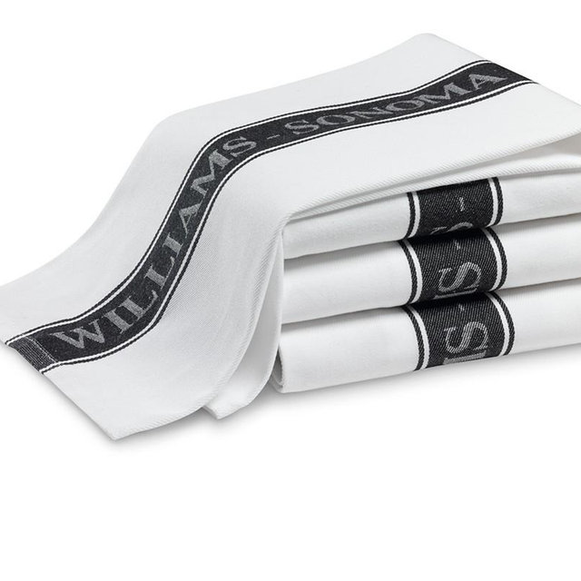 Williams Sonoma Classic Logo Towels, Set of 8, Jet Black