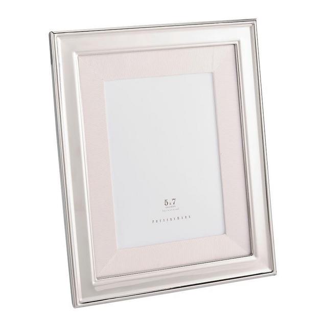 Monique Lhuillier Silver-Plated Grosgrain Ribbon Mat Frame, Blush, 5" x 7"