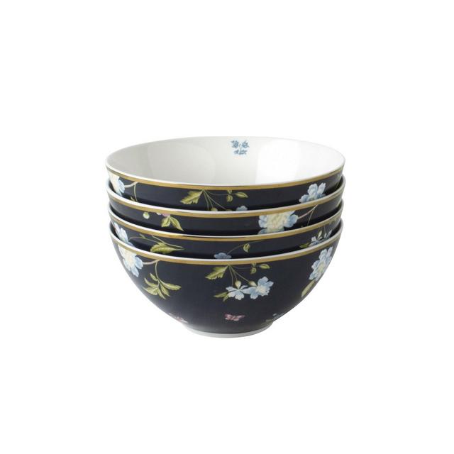 Laura Ashley Heritage Collectables Midnight Uni Bowls in Gift Box, Set of 4