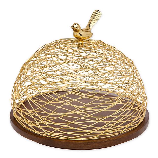 Godinger® Nest Cake Plate with Dome in Brown