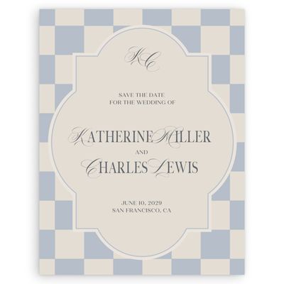 Dusty Blue Wedding Digital Save the Date - Sarlat Portrait