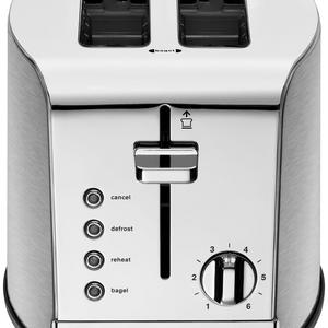 KRUPS KH732D Breakfast Set 2-Slot Toaster with Brushed and Chrome Stainless Steel Housing, 2-Slice, Silver