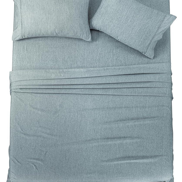 Utopia Bedding King Sheet Set – 4 Piece Bed Sheets for King Size Bed, Soft and Breathable Microfiber, Includes 1 Fitted Sheet, 1 Flat Sheet and 2 Pillowcases (Heather Grey)