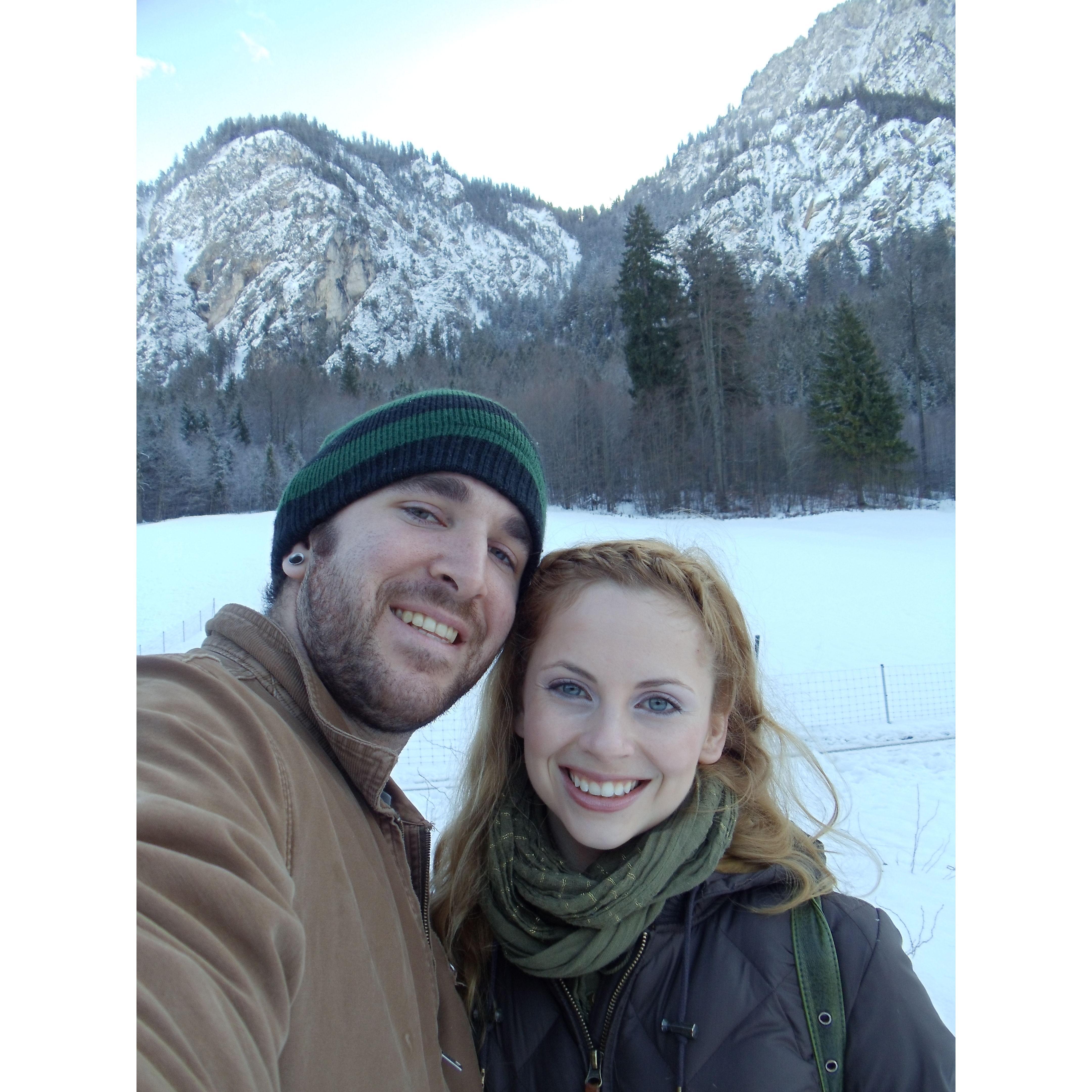 The lake in front of Neuschwanstein Castle in Germany.