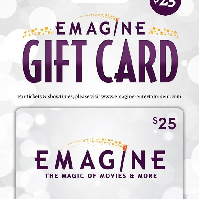 Emagine Theaters Physical Gift Card - $25
