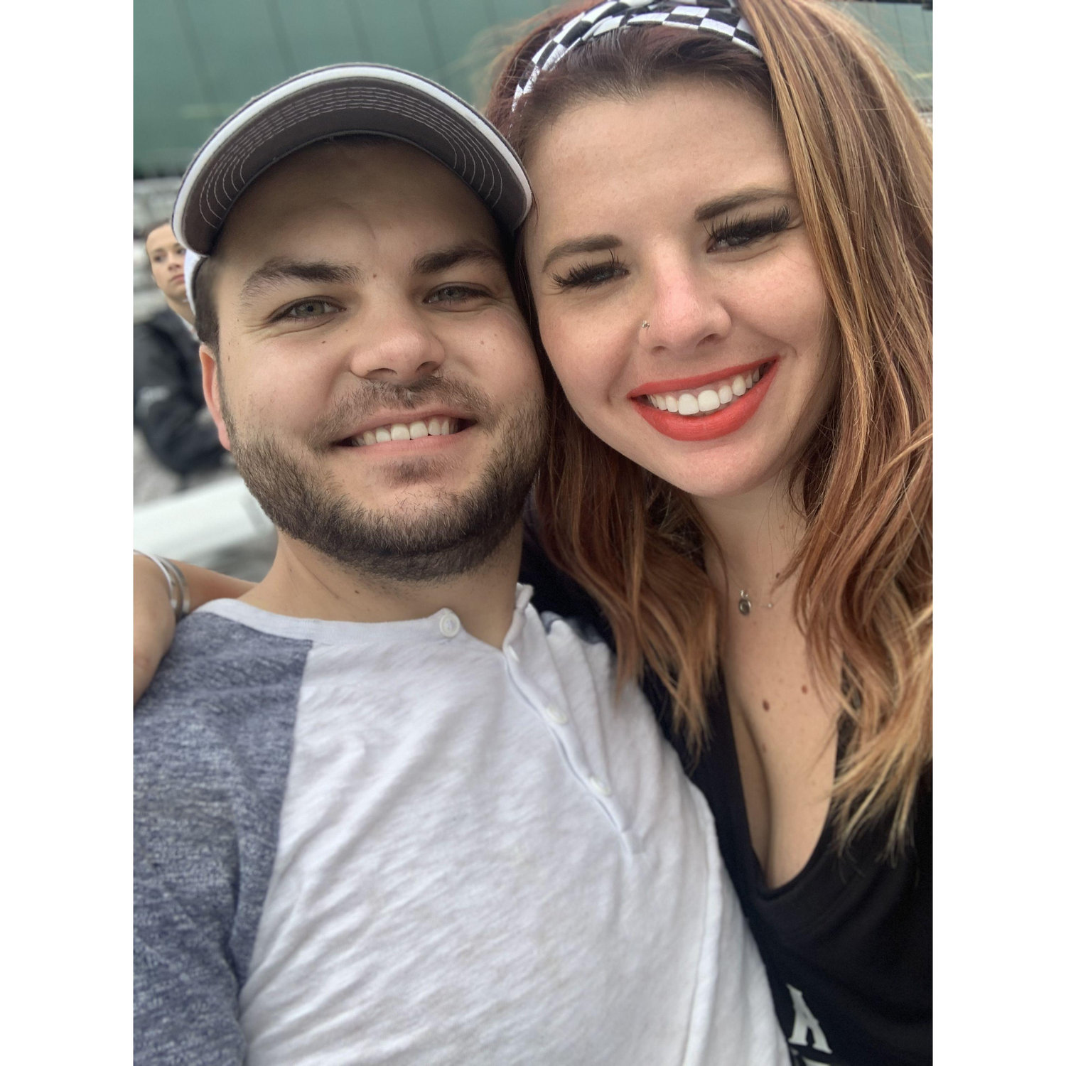 Our first ever photo together. Carb Day 2021