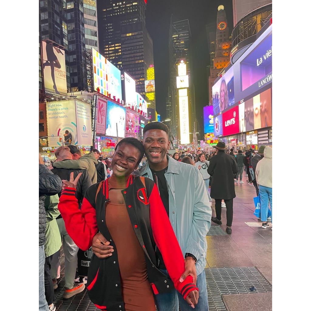 Bright lights in NY streets.