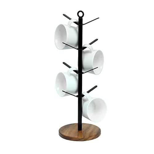 simesove Drying Storage Rack Holder Home Storage Mug Hooks Multipurpose Display Stand Metal Tree Shape Mug Coffee Cups Stand with 8 Hooks (Metal Cup Hooks Contains Flat Base)