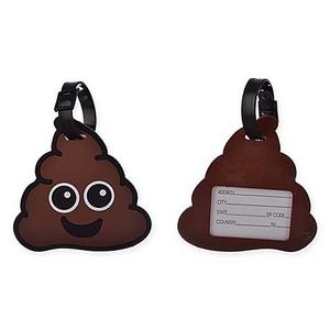 Formations Poop Emoji Luggage Tag in Brown