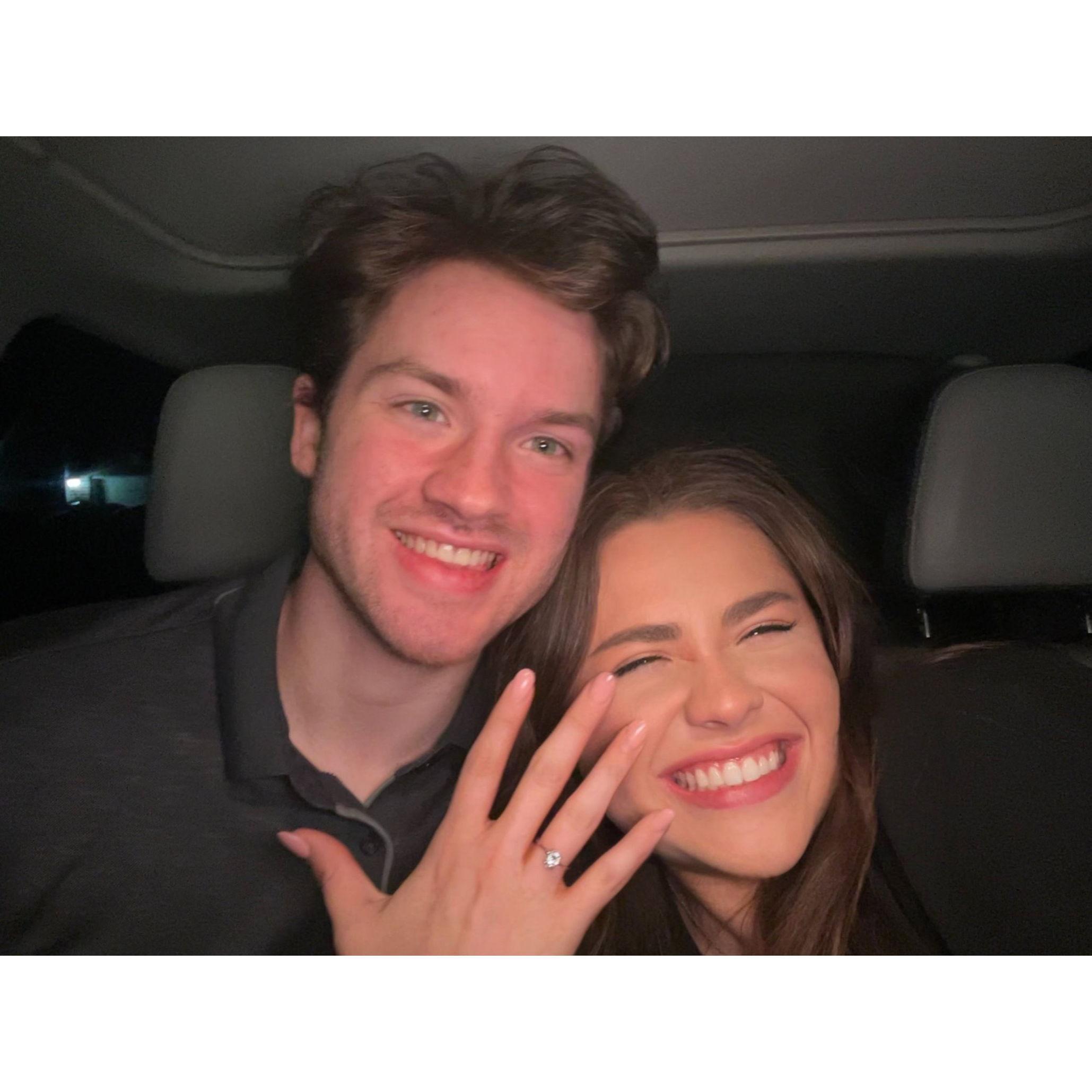 On the car ride back to my house to celebrate with my family!!