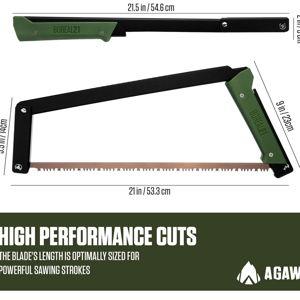 AGAWA - BOREAL21 Tripper Kit - Includes 21" Folding Saw, Nylon Carrying Case, 21" All-Purpose & 21" Aggressive Blade - For Camping, Hiking & Survival Gear (Black Frame/Green Handle)