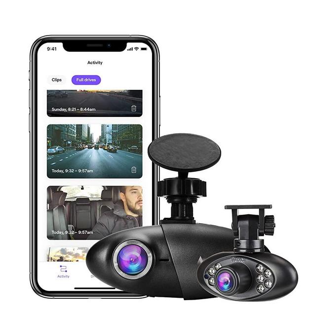 Nexar Pro Dual Dash Cam | SD Card Included | Road & Interior Recording