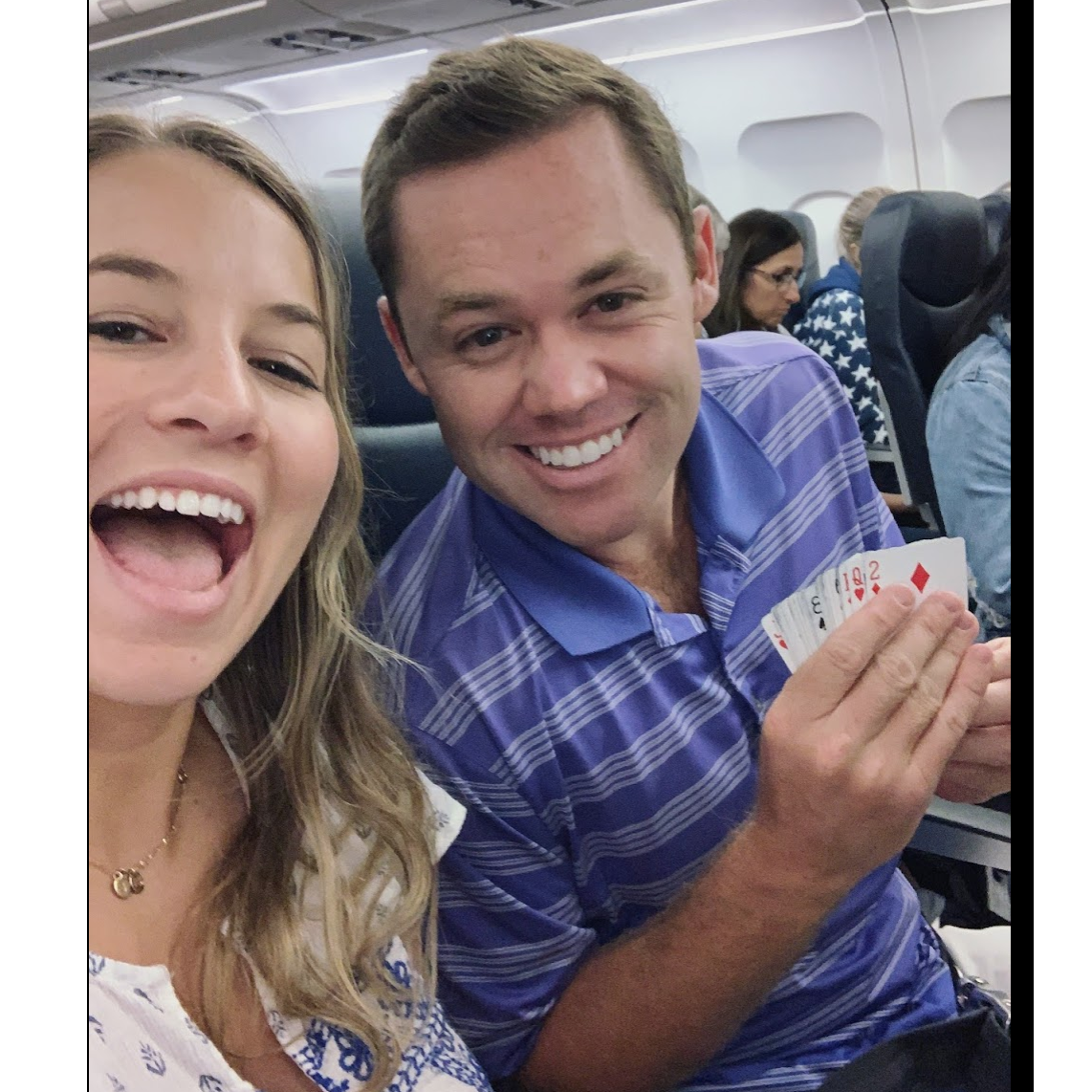 First flight together and we played cards the entire trip.