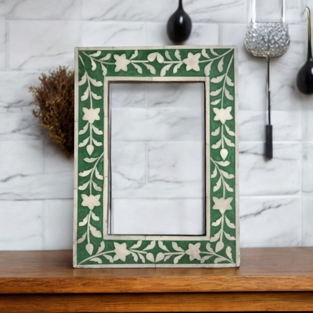 Camel Bone Inlay Photo Frame Vintage Antique Picture Frame - Renew cherished memories with a touch of old-world charm