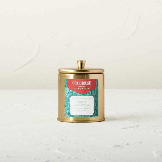 4oz Pine & Eucalyptus Metal Lidded Blue Candle - Opalhouse™ designed with Jungalow™