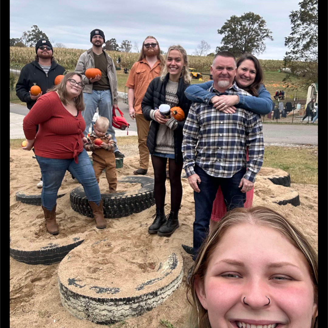 Family picture on the day he proposed at the Pumpkin Patch!