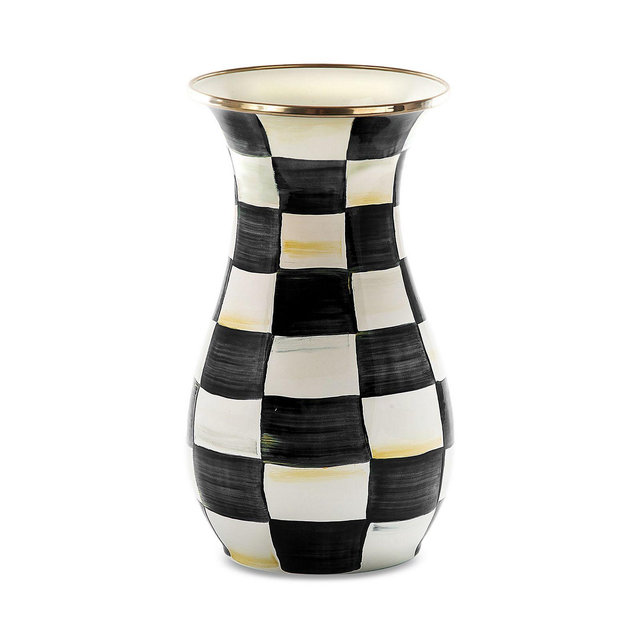 Mackenzie-Childs Courtly Check Enamel Vase - Tall
