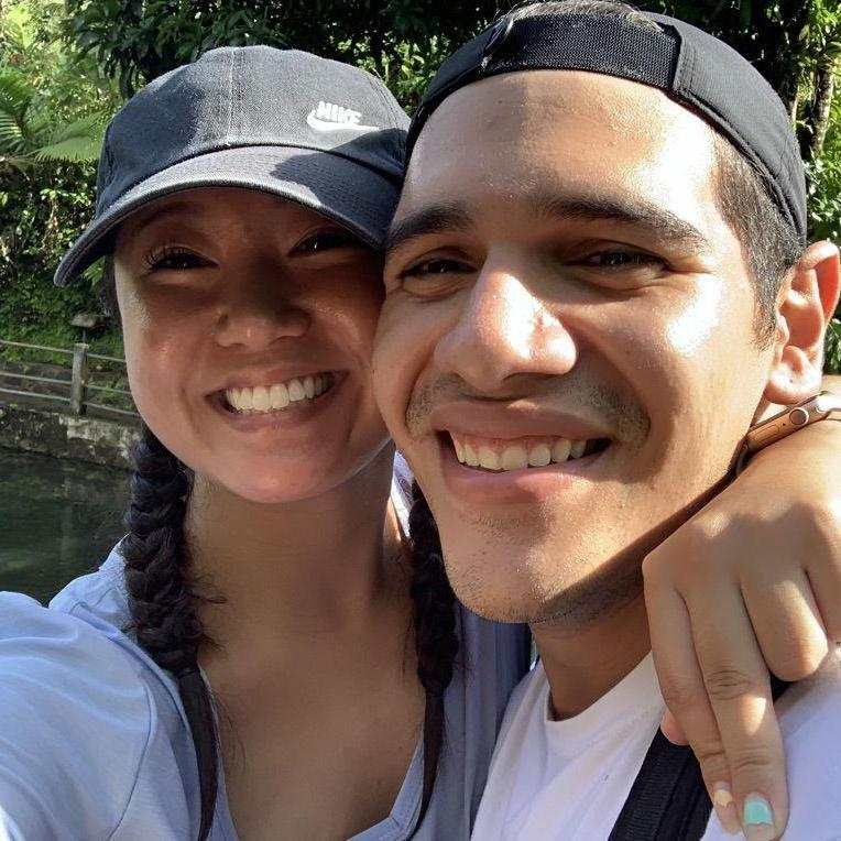 Our first photo; Gina's first time in PR