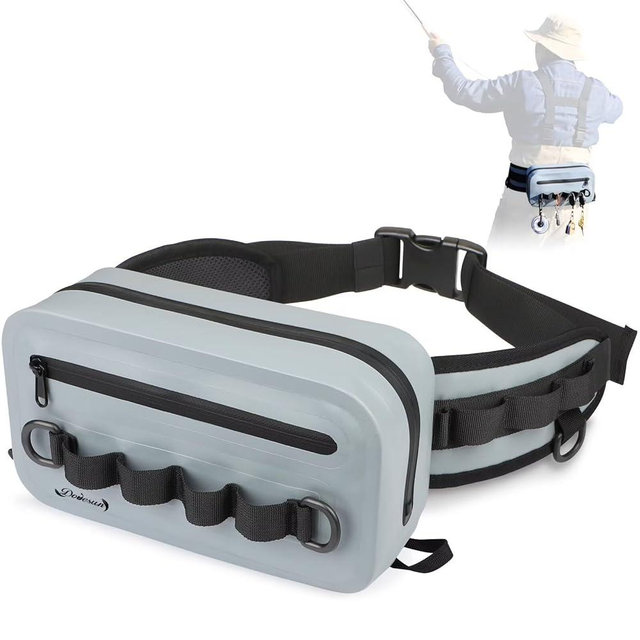 Dovesun Waterproof Fishing Fanny Pack for Man 3.3L Fly Fishing Bag Fly Fishing Chest Pack with Airtight Zipper for Fly Fishing Kayaking 3 Colors