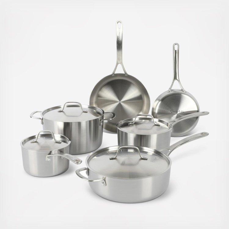 Sur La Table, Pike & Pine 10-Piece Stainless Steel Cookware Set | Zola