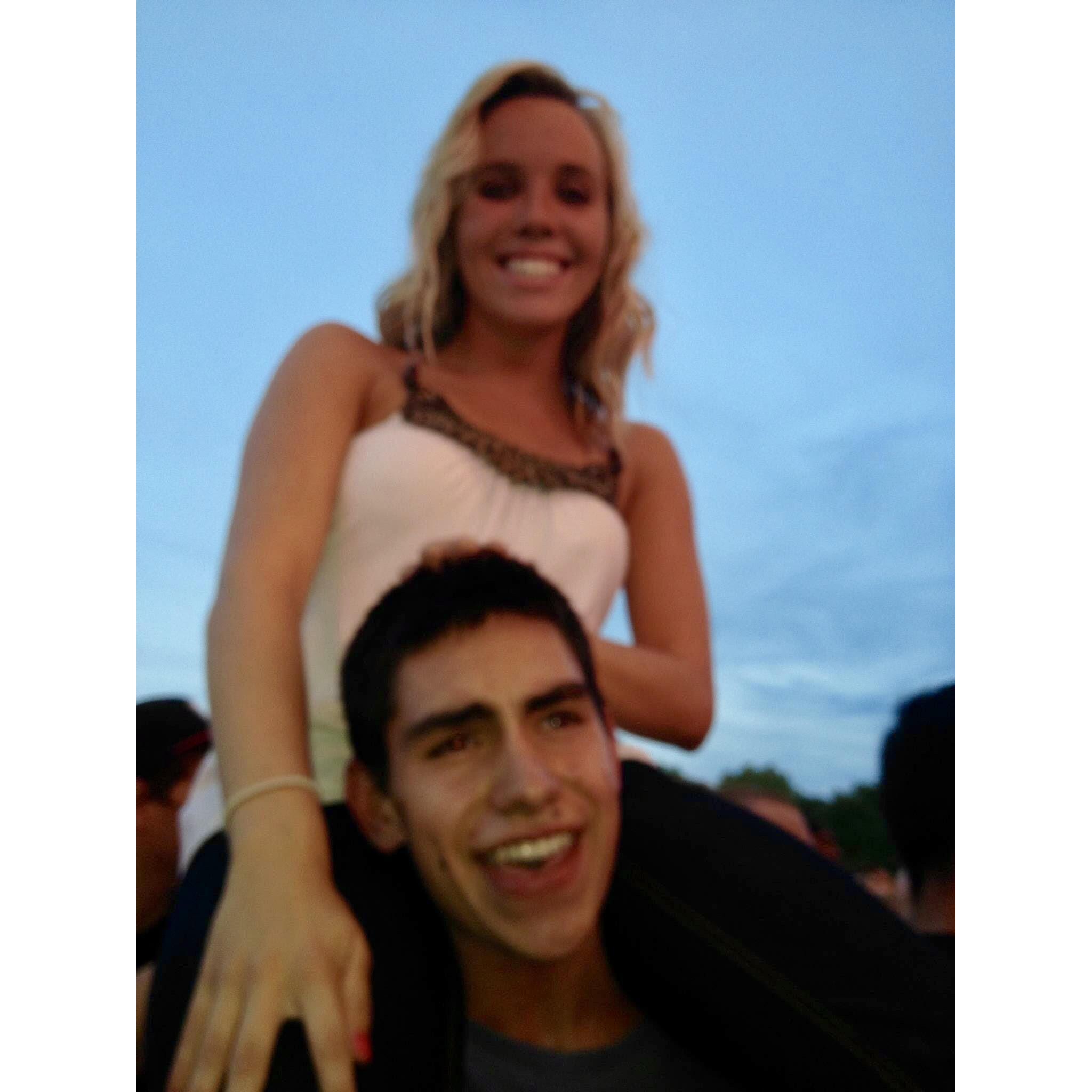 Attending a concert on VT's drill field in 2012