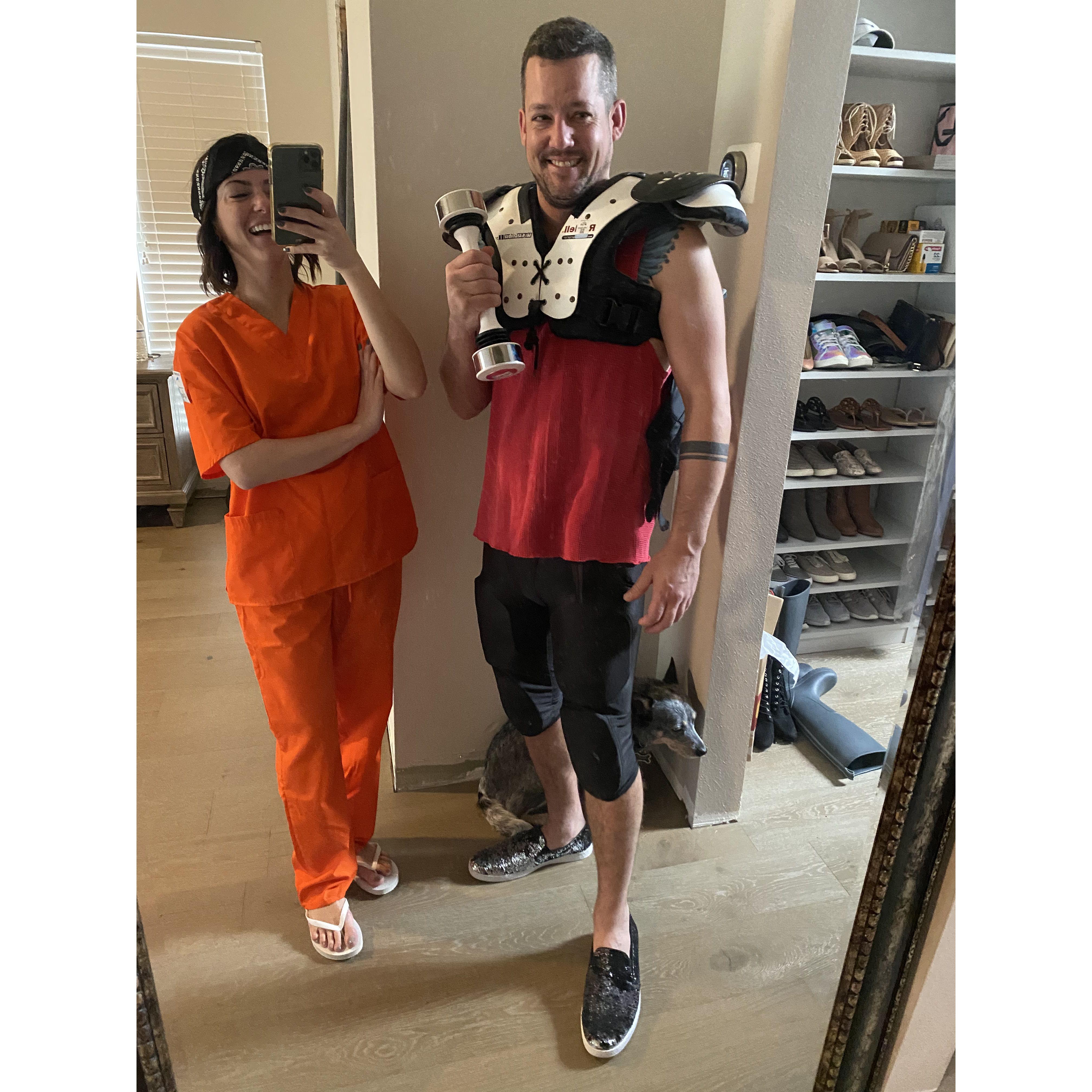 Date adventure to Goodwill to pick out outfit for each other. Convict + jock
