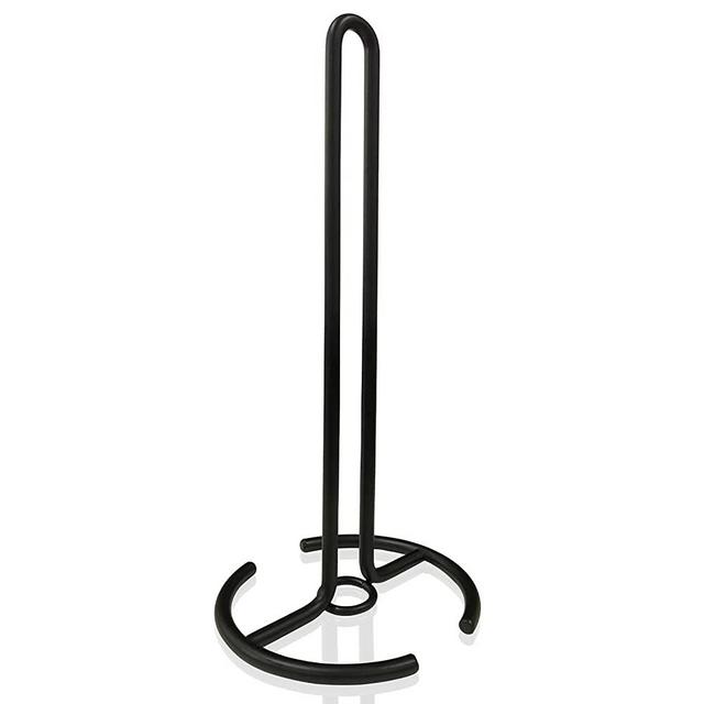 Paper Towel Holder, Steady Countertop Standing Paper Towel Stand, Fits Standard & Jumbo Rolls, Metal Paper Towel Dispenser for Kitchen Table or Bathroom, Black