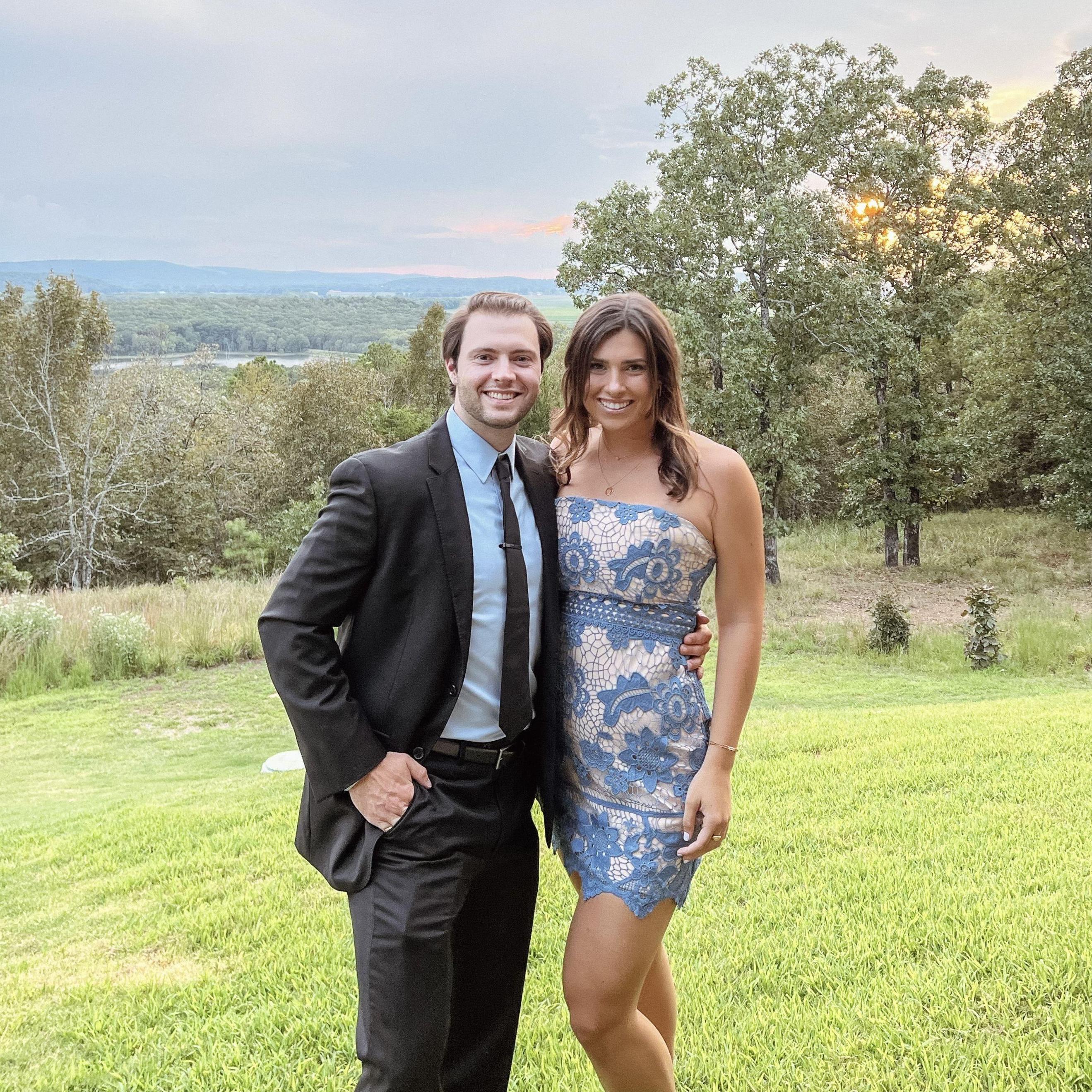 Us at our friends, Nicole and Wade's , wedding in September 2022.