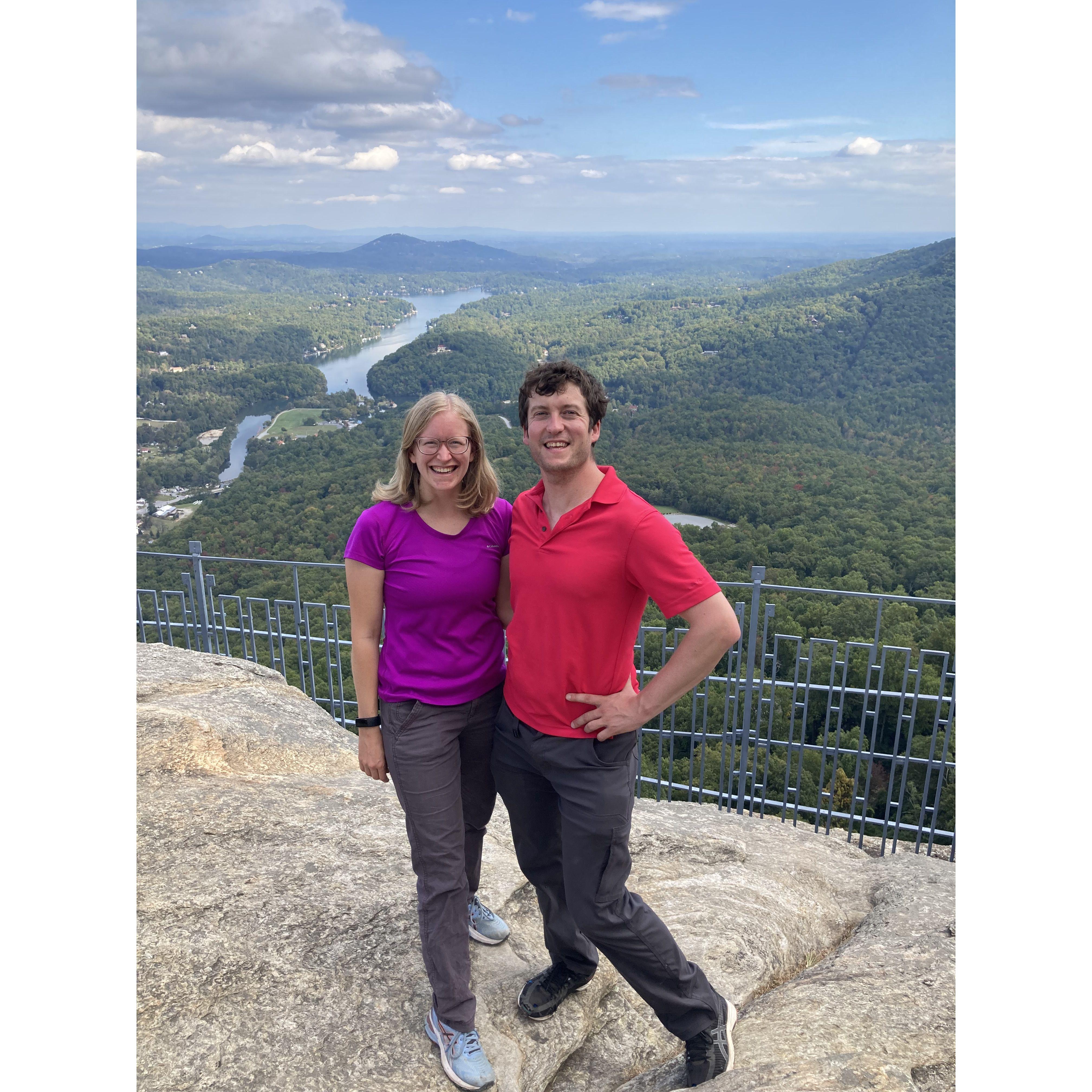 Hiking by Lake Lure, NC