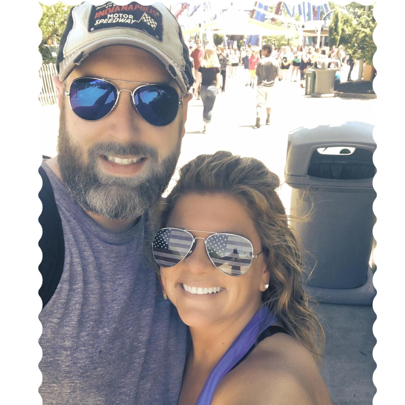 Our first selfie & road trip to Kings Island.