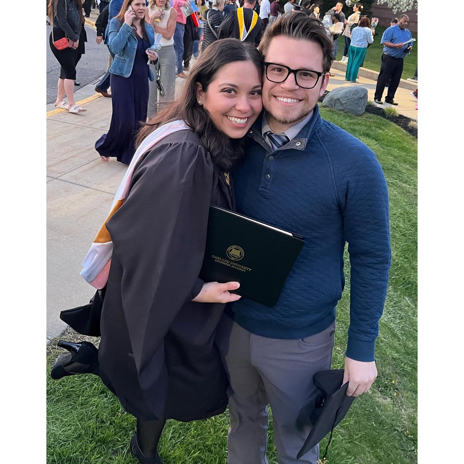 Lina's Graduate School Graduation. Kledi has always supported Lina in her academic endeavors.