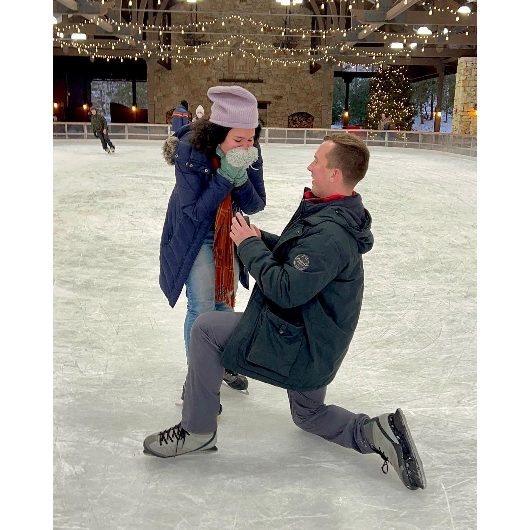 The surprise of a lifetime- and his first time on skates!