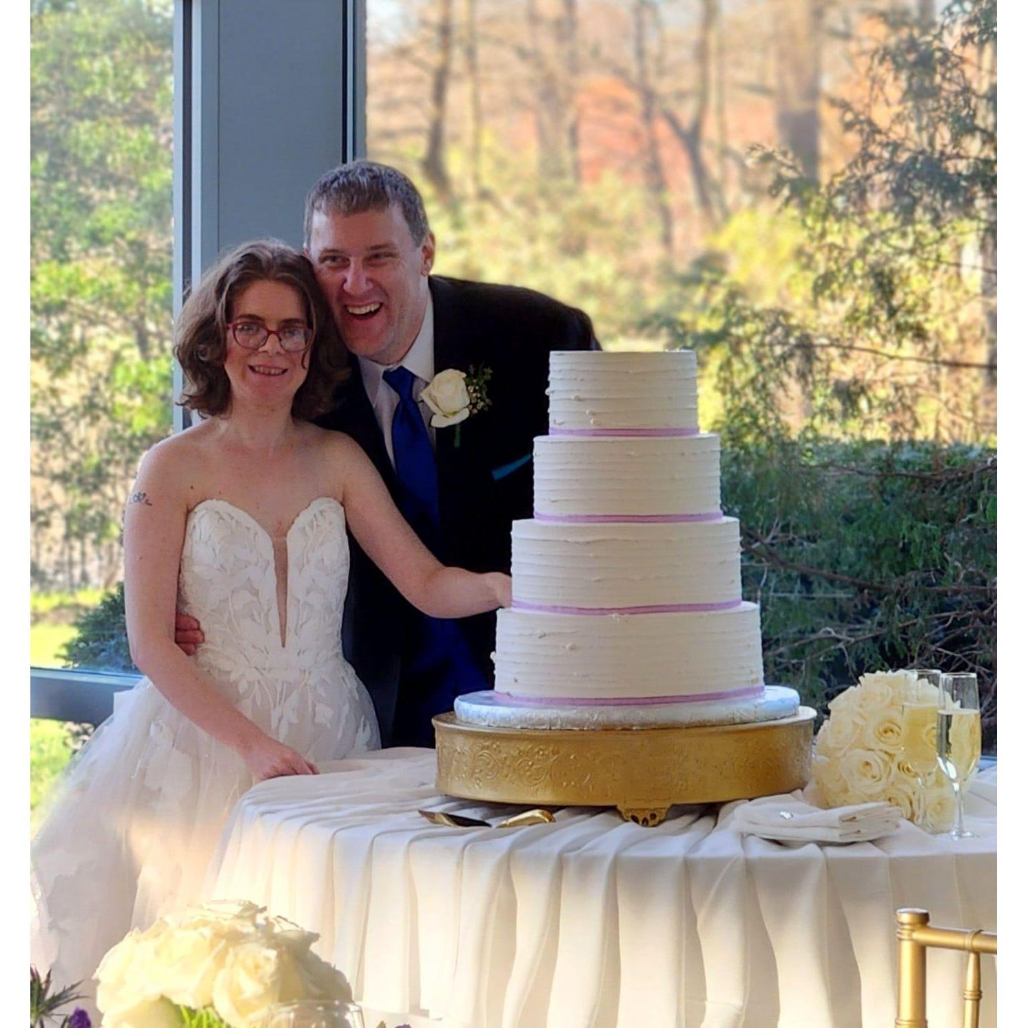 cutting the cake