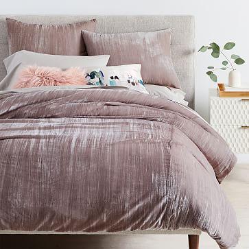 Crinkle Velvet Duvet Cover & Shams