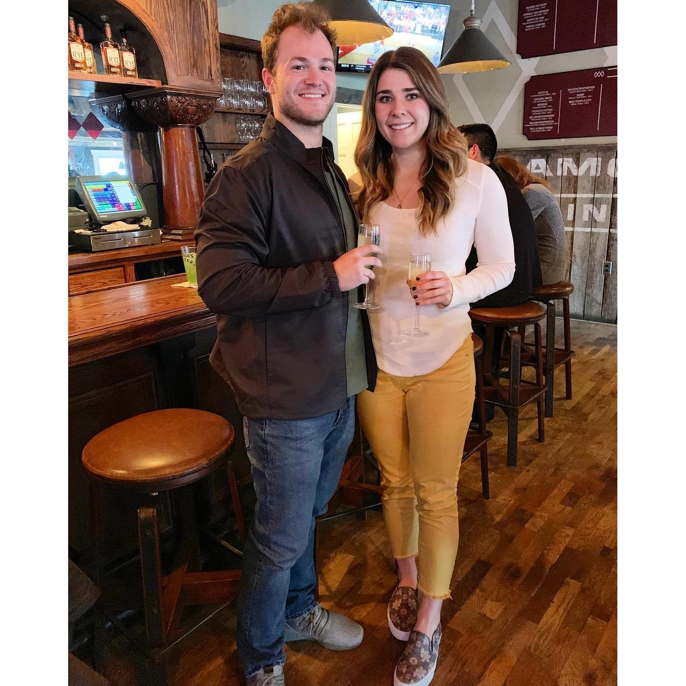 Celebrating finding our new place to move in together!