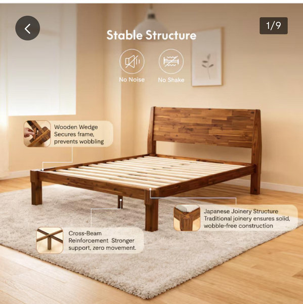 FlexiSpot Kana Japanese Joinery Bed | Simple Design, Quick Assembly