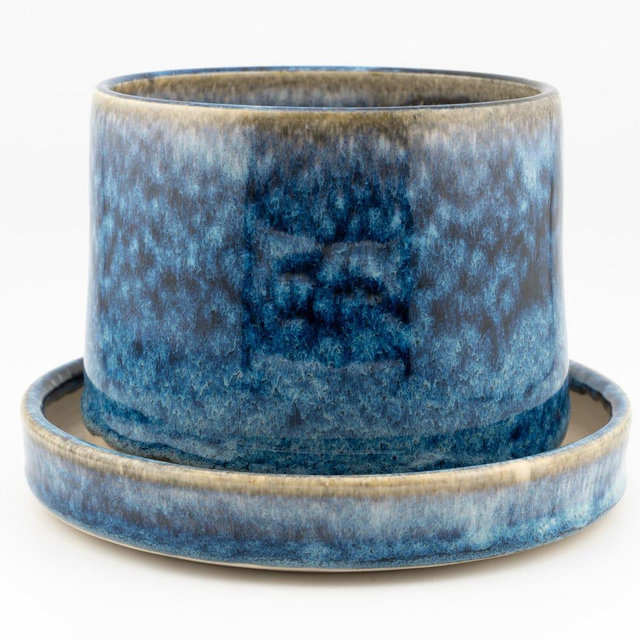 Handmade Ceramic 5.5" Tabletop Planter with Drainage | Wheel thrown, Semi-Porcelain Clay, Bottom Watering Optional