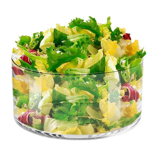 KROSNO Glass Salad Bowl | 9.4" | Glamour Collection | Perfect for Home, Restaurants and Parties | Fridge Safe