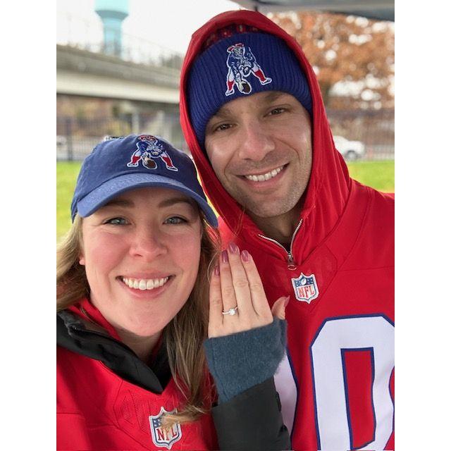 Celebrating at the Patriots Game