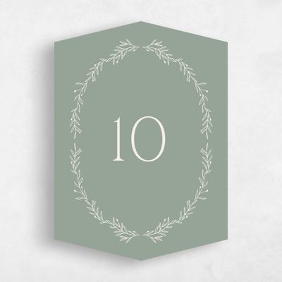 Green Diamond Wedding Table Number - Kently