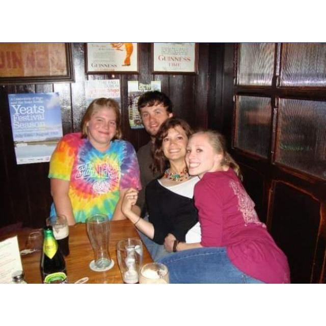 At Hargadon Bros. in Sligo in 2009 with pals who also loved W.B. Yeats with great enthusiasm!