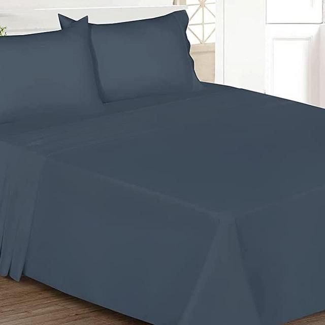 Ruvanti Sheets for King Size Bed, Extra Soft Brushed 1800 Microfiber Cooling Sheets. Luxury Bed Sheet Include Flat, Fitted Sheet Pillowcases. Deep Pocket 15" Wrinkle, Fade Resistant, 4 Pcs Dark Grey