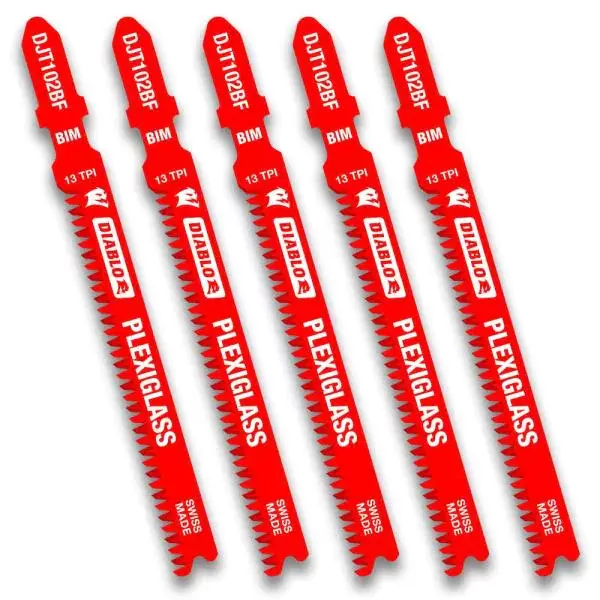 3-5/8 in. x 13 TPI Plexiglass Bi-Metal Jigsaw Blade (5-Pack)
