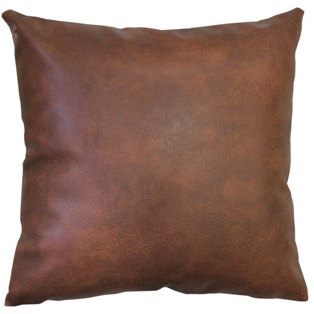 JOJUSIS Modern Leather Throw Pillow Cover for Couch Sofa Bed 100% Faux Leather Dark Brown 20" x 20"